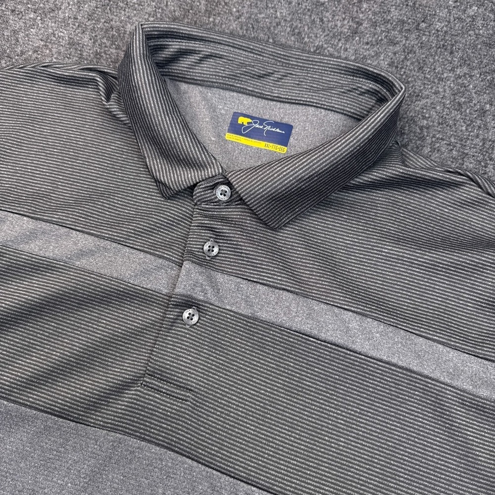 Jack‎ Nicklaus Golf Polo Shirt Mens Size 2XL XXL Gray Moisture Wick Casual